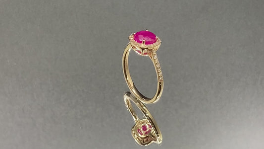 1.61 ct. Montepuez Ruby and Diamond Halo Ring