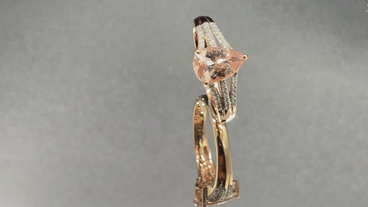 1.51 ct. Marropino Morganite and Diamond Split Shank Ring